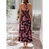image:imageZESICA Womens Summer Floral Halter Off the Shoulder Maxi DressBlack