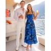 image:imageZESICA Womens Summer Floral Halter Off the Shoulder Maxi DressDarkblue