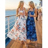 image:imageZESICA Womens Summer Floral Halter Off the Shoulder Maxi DressDarkblue