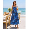 image:imageZESICA Womens Summer Floral Halter Off the Shoulder Maxi DressDarkblue