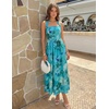 image:imageZESICA Womens Summer Floral Halter Off the Shoulder Maxi DressGreen