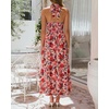 image:imageZESICA Womens Summer Floral Halter Off the Shoulder Maxi DressPink