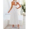 image:imageZESICA Womens Summer Floral Halter Off the Shoulder Maxi DressPoint White