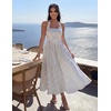 image:imageZESICA Womens Summer Floral Halter Off the Shoulder Maxi DressPoint White