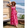 image:imageZESICA Womens Summer Floral Halter Off the Shoulder Maxi DressRose