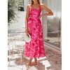 image:imageZESICA Womens Summer Floral Halter Off the Shoulder Maxi DressRose