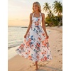 image:imageZESICA Womens Summer Floral Halter Off the Shoulder Maxi DressWhite
