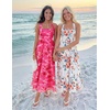 image:imageZESICA Womens Summer Floral Halter Off the Shoulder Maxi DressWhite