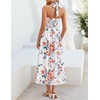 image:imageZESICA Womens Summer Floral Halter Off the Shoulder Maxi DressWhite