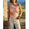 image:imageZESICA Womens Summer Floral Mesh Off Shoulder Y2k Tank TopApricot