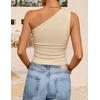 image:imageZESICA Womens Summer Floral Mesh Off Shoulder Y2k Tank TopBeige