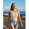 image:imageZESICA Womens Summer Floral Mesh Off Shoulder Y2k Tank TopBeige