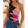 image:imageZESICA Womens Summer Floral Mesh Off Shoulder Y2k Tank TopBlack