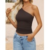 image:imageZESICA Womens Summer Floral Mesh Off Shoulder Y2k Tank TopCoffee