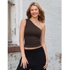image:imageZESICA Womens Summer Floral Mesh Off Shoulder Y2k Tank TopCoffee
