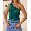 image:imageZESICA Womens Summer Floral Mesh Off Shoulder Y2k Tank TopGreen