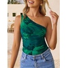 image:imageZESICA Womens Summer Floral Mesh Off Shoulder Y2k Tank TopGreen