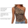 image:imageZESICA Womens Summer Floral Mesh Off Shoulder Y2k Tank TopLeopard