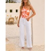 image:imageZESICA Womens Summer Floral Mesh Off Shoulder Y2k Tank TopOrange