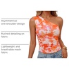 image:imageZESICA Womens Summer Floral Mesh Off Shoulder Y2k Tank TopOrange