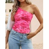 image:imageZESICA Womens Summer Floral Mesh Off Shoulder Y2k Tank TopPink