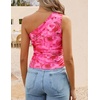 image:imageZESICA Womens Summer Floral Mesh Off Shoulder Y2k Tank TopPink