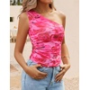 image:imageZESICA Womens Summer Floral Mesh Off Shoulder Y2k Tank TopPink