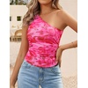 image:imageZESICA Womens Summer Floral Mesh Off Shoulder Y2k Tank TopPink