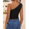 image:imageZESICA Womens Summer Floral Mesh Off Shoulder Y2k Tank TopSolid Black