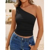 image:imageZESICA Womens Summer Floral Mesh Off Shoulder Y2k Tank TopSolid Black