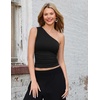 image:imageZESICA Womens Summer Floral Mesh Off Shoulder Y2k Tank TopSolid Black