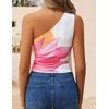 image:imageZESICA Womens Summer Floral Mesh Off Shoulder Y2k Tank TopWhite