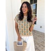 image:imageZESICA Womens Summer Floral Print Short Sleeve Knit Sweater VestApricot