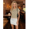image:imageZESICA Womens Summer Floral Print Short Sleeve Knit Sweater VestApricot