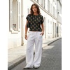 image:imageZESICA Womens Summer Floral Print Short Sleeve Knit Sweater VestBlack
