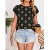 image:imageZESICA Womens Summer Floral Print Short Sleeve Knit Sweater VestBlack