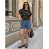 image:imageZESICA Womens Summer Floral Print Short Sleeve Knit Sweater VestBlack
