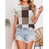 image:imageZESICA Womens Summer Floral Print Short Sleeve Knit Sweater VestBrown