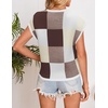 image:imageZESICA Womens Summer Floral Print Short Sleeve Knit Sweater VestBrown