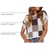 image:imageZESICA Womens Summer Floral Print Short Sleeve Knit Sweater VestBrown