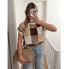 image:imageZESICA Womens Summer Floral Print Short Sleeve Knit Sweater VestBrown