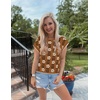 image:imageZESICA Womens Summer Floral Print Short Sleeve Knit Sweater VestCaramel