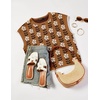 image:imageZESICA Womens Summer Floral Print Short Sleeve Knit Sweater VestCaramel