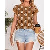 image:imageZESICA Womens Summer Floral Print Short Sleeve Knit Sweater VestCaramel