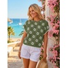 image:imageZESICA Womens Summer Floral Print Short Sleeve Knit Sweater VestDustygreen