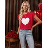 image:imageZESICA Womens Summer Floral Print Short Sleeve Knit Sweater VestFirered