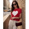 image:imageZESICA Womens Summer Floral Print Short Sleeve Knit Sweater VestFirered