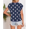 image:imageZESICA Womens Summer Floral Print Short Sleeve Knit Sweater VestNavy