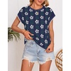 image:imageZESICA Womens Summer Floral Print Short Sleeve Knit Sweater VestNavy