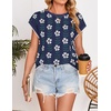 image:imageZESICA Womens Summer Floral Print Short Sleeve Knit Sweater VestNavy